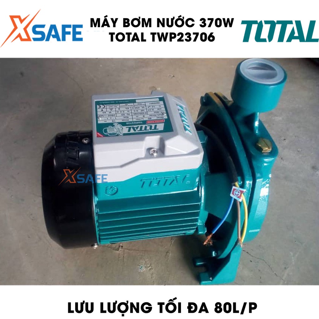 Máy bơm nước 370W TOTAL TWP23706 motor dây đồng Máy bơm nước Total chiều cao bơm tối đa 18m, lưu lượng tối đa 80 lít/ph