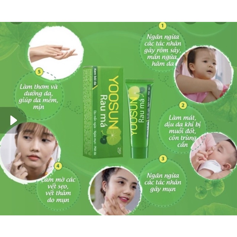 KEM BÔI MỤN YOOSUN CHIẾT XUẤT ĐÚNG TỪ RAU MÁ, MÁT DA, ĐỠ MỤN
