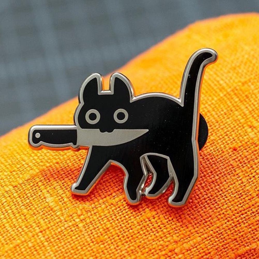 Ghim cài áo họa tiết chú mèo hoạt hình phong cách thời trang tinh tế