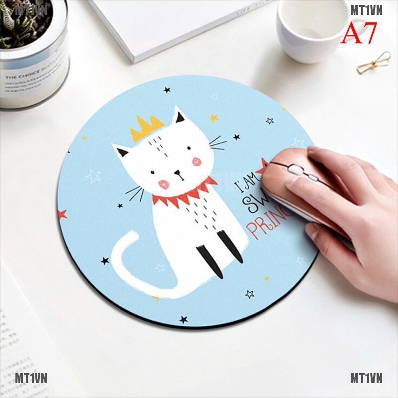 Miếng Lót Chuột Cao Su Hình Tròn In Họa Tiết Dễ Thương