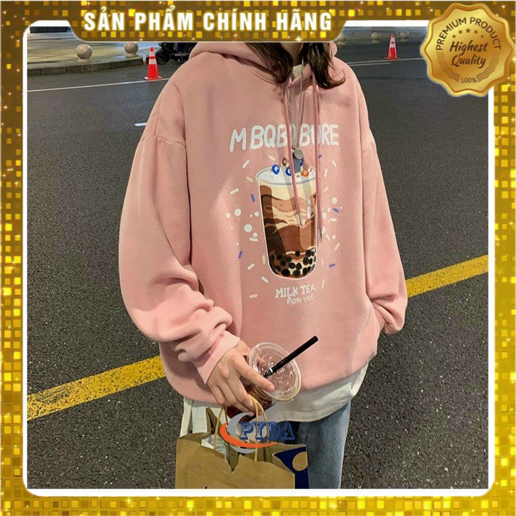 [Hàng Auth] Áo Hoodie Unisex In Hình Ly Trà Sữa, Tay Dài Dáng Rộng Nam Nữ - K031_PY | BigBuy360 - bigbuy360.vn