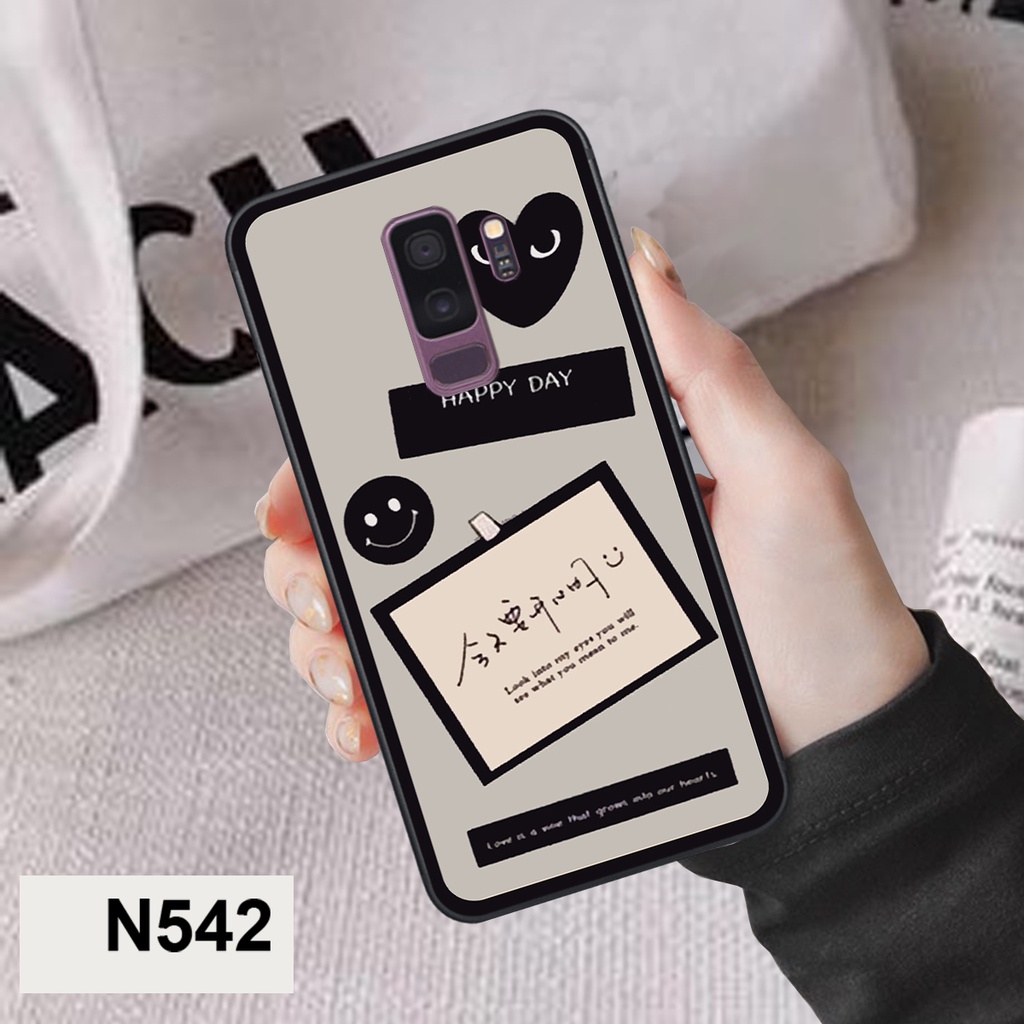 Ốp Samsung S9 / S9 Plus / S9+ in hình trái tim caro đen trắng , hồng cute xinh xắn dễ thương