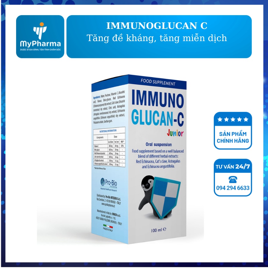 Immuno Glucan C – Tăng cường sức đề kháng, tăng miễn dịch cho bé