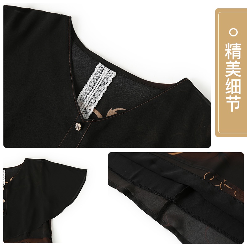 Đầm Chiffon Ngắn Tay Phong Cách Phương Tây Thời Trang Mùa Hè Cho Nữ