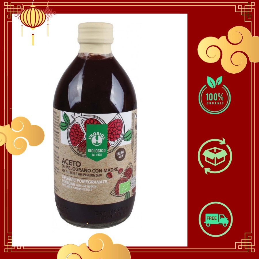 Giấm Lựu Hữu Cơ Vị Mới Có Giấm Cái 500ml ProBios Organic Ăn Kiêng, Giảm Cân