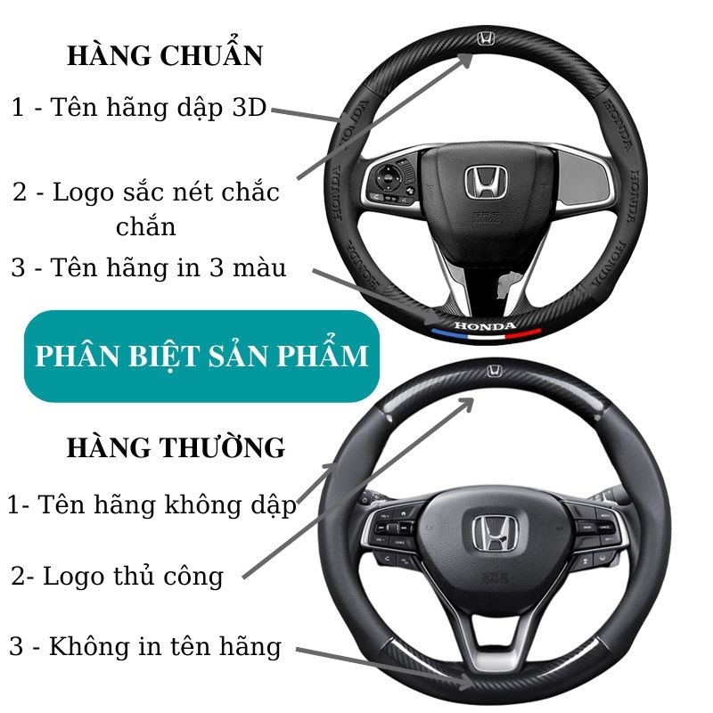 Bọc vô lăng ô tô Carbon logo các hãng thoáng khí chống trơn trượt