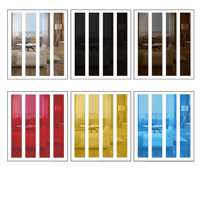 Bộ 10 Miếng Dán Tường Bằng Acrylic Tráng Gương Hình Chữ Nhật Dài 20x5CM Có Thể Tháo Gỡ Trang Trí Nhà Cửa DIY