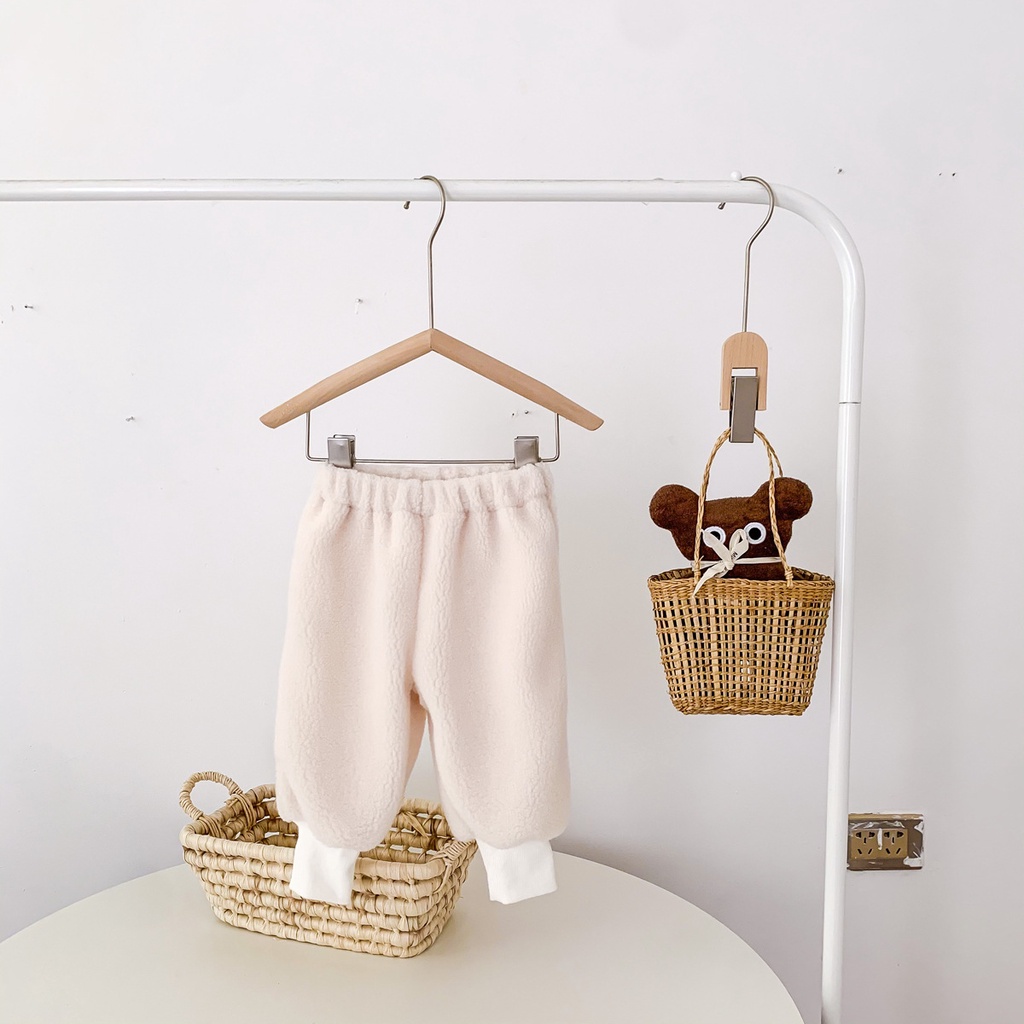 Bộ áo sweater + quần dài giữ ấm họa tiết gấu hoạt hình cho bé