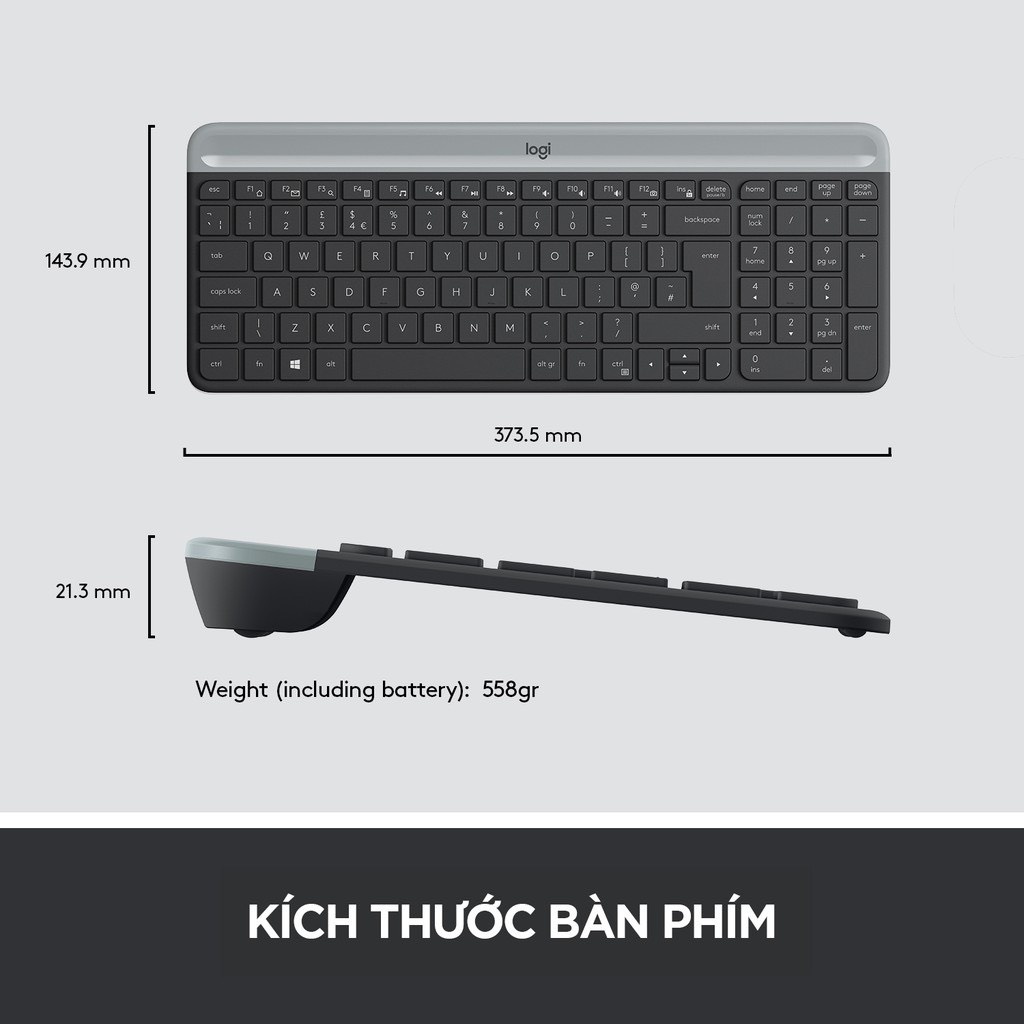 - Bàn phím không dây bluetooth Logitech K580 Slim Multi device - Kết nối đa thiết bị - Ngoc Vien Store