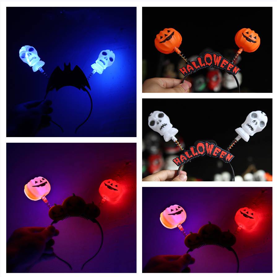 Cài Tóc Hình Đầu Lâu Có Đèn LED Độc Đáo Cho Halloween