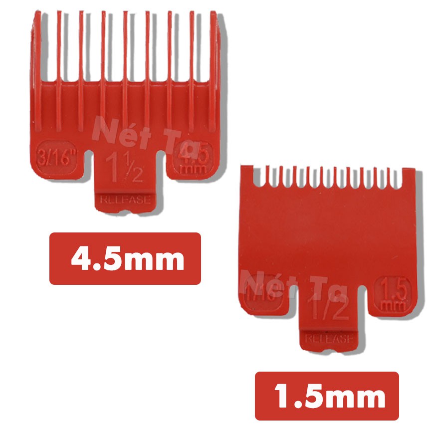 Bộ 2 cữ lược 1.5mm và 4.5 mm chuyên dụng cho các dòng tông đơ phổ thông wahl, kemei 1997, kemei 2600, chaoba,...