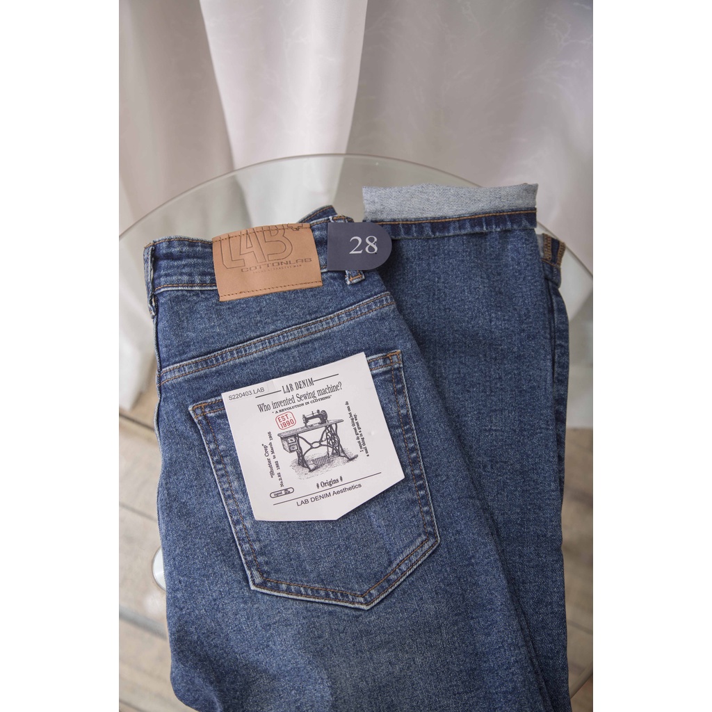 Quần jean nam, quần bò loang dáng ôm vừa vặn chất cotton co giãn VNLINE - QJAX206