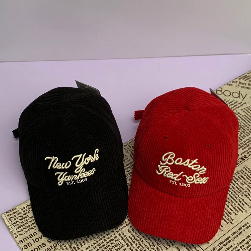 Mũ lưỡi trai, nón kết chữ N.Y Boston vải nhung tăm cao cấp