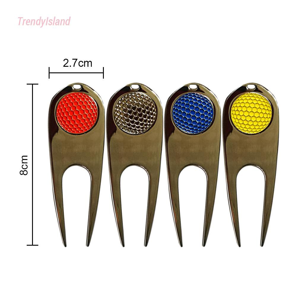 Pitch Cleaner Pitchfork with Golf Marker Multifunctional Golf Divot Repair Tools Golf Accessories