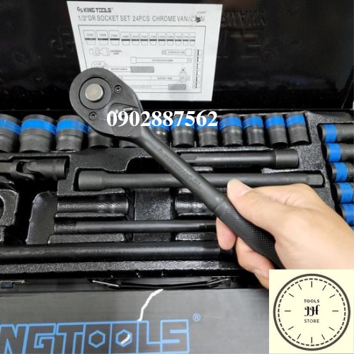 bộ tuýp khẩu 24 chi tiết kingtools thép đen cao cấp tiêu chuẩn đức (N5)
