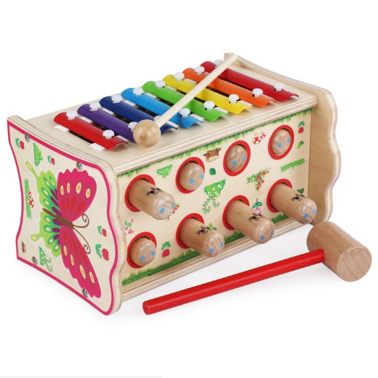 Anan_Kids - Đồ chơi đập chuột 8 con kèm đàn 8 thanh Xylophone mẫu bướm cho bé