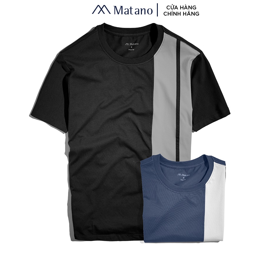 Áo thun nam cổ tròn phối dọc MATANO 062 - Áo phông nam ngắn tay đơn giản dễ mặc vải cotton 4 chiều đẹp giá rẻ | BigBuy360 - bigbuy360.vn