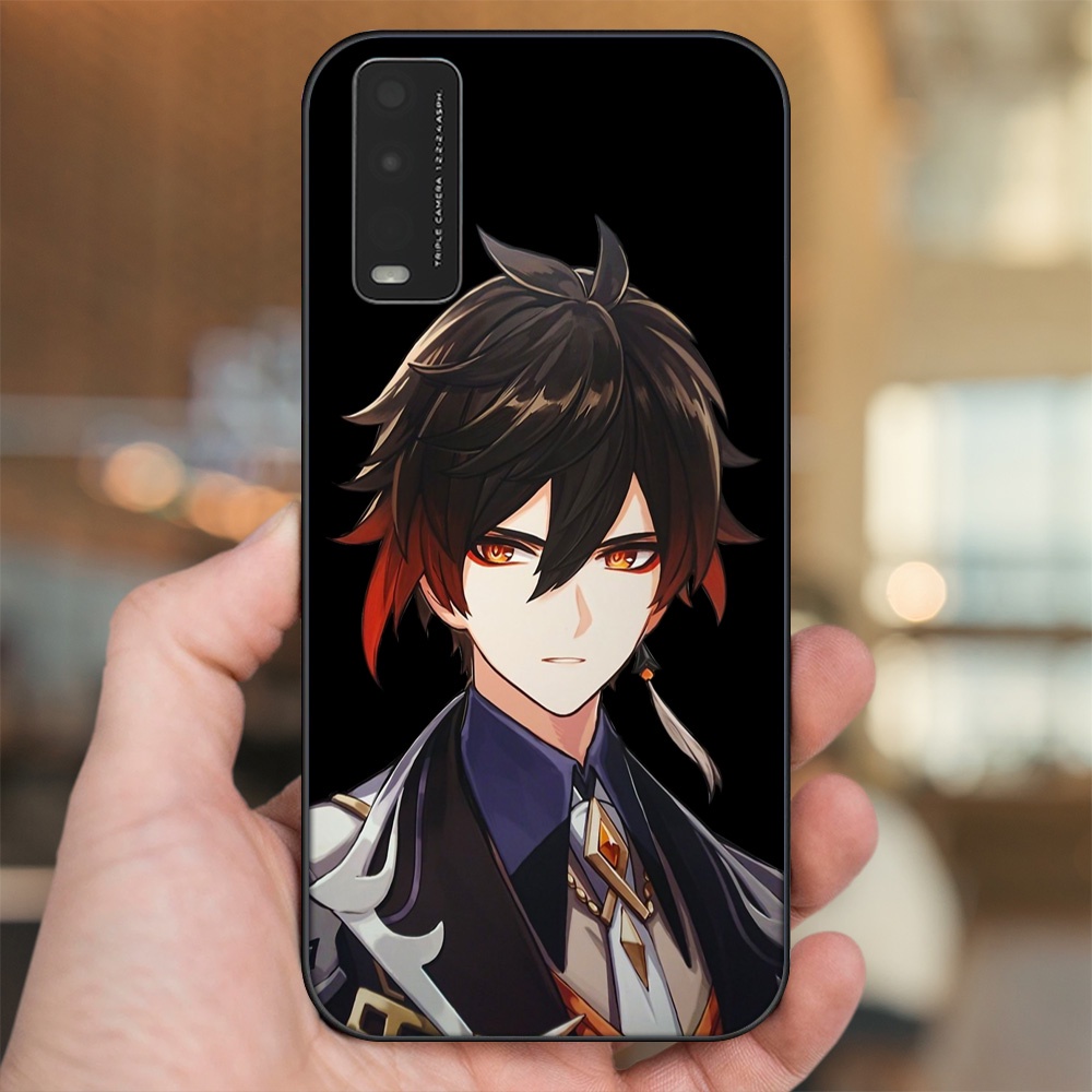 Ốp lưng Vivo Y20, Y20s, Y12s viền đen in hình Zhongli Genshin Impact