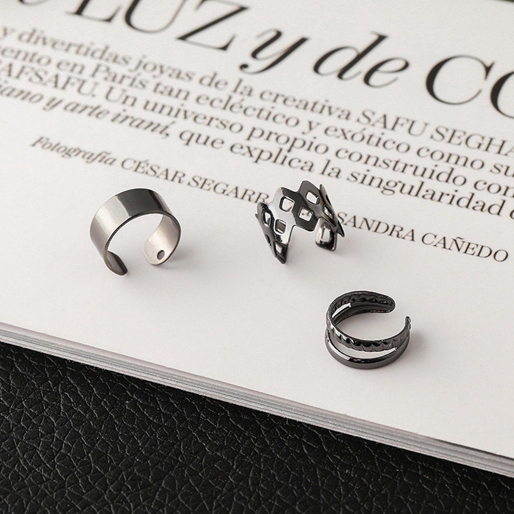 USNOW Khuyên đeo vành tai tròn không cần xỏ lỗ phong cách Hàn Quốc Vintage