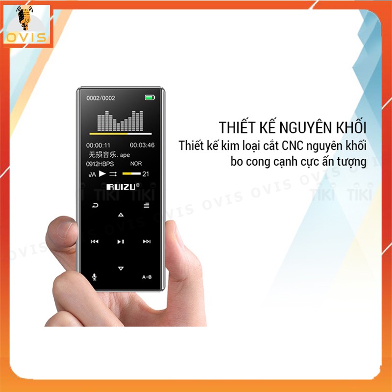 Ruizu D29 - Máy Nghe Nhạc Lossless, Hỗ Trợ Bluetooth