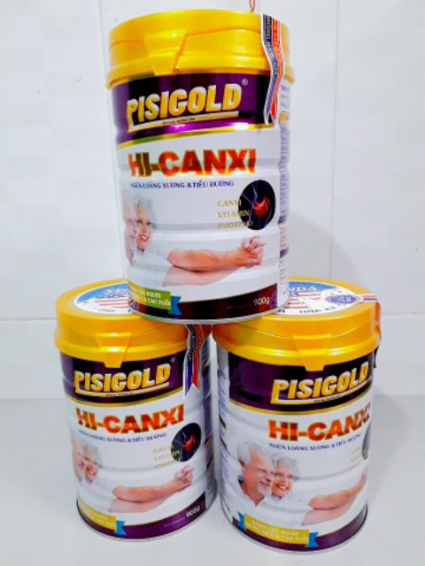 Sữa bột dinh dưỡng PISIGOLD HI-CANXI lon 900 gram
