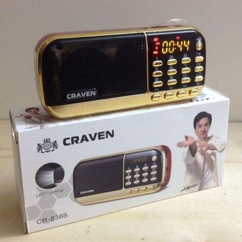 Loa đài Craven nghe thẻ nhớ, USB, FM, Máy nghe nhạc mini Tắm Ngôn Ngữ Caraven CR 853 3 Pin