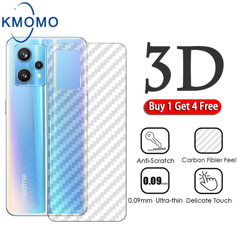 5 Miếng dán mặt lưng cacbon cho Realme Chống Bám Vân Tay bảo vệ C35 9 Pro + C25 C25s C21y C25y 8 5G 8i 7 7i C15 C12 C11 2021 6 6i 5 5i C21 C20 C17 Narzo 30A Plus