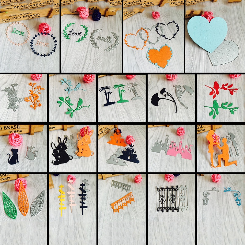 Khuôn Cắt Giấy Làm Từ Kim Loại Hình Lá Trang Trí Scrapbook