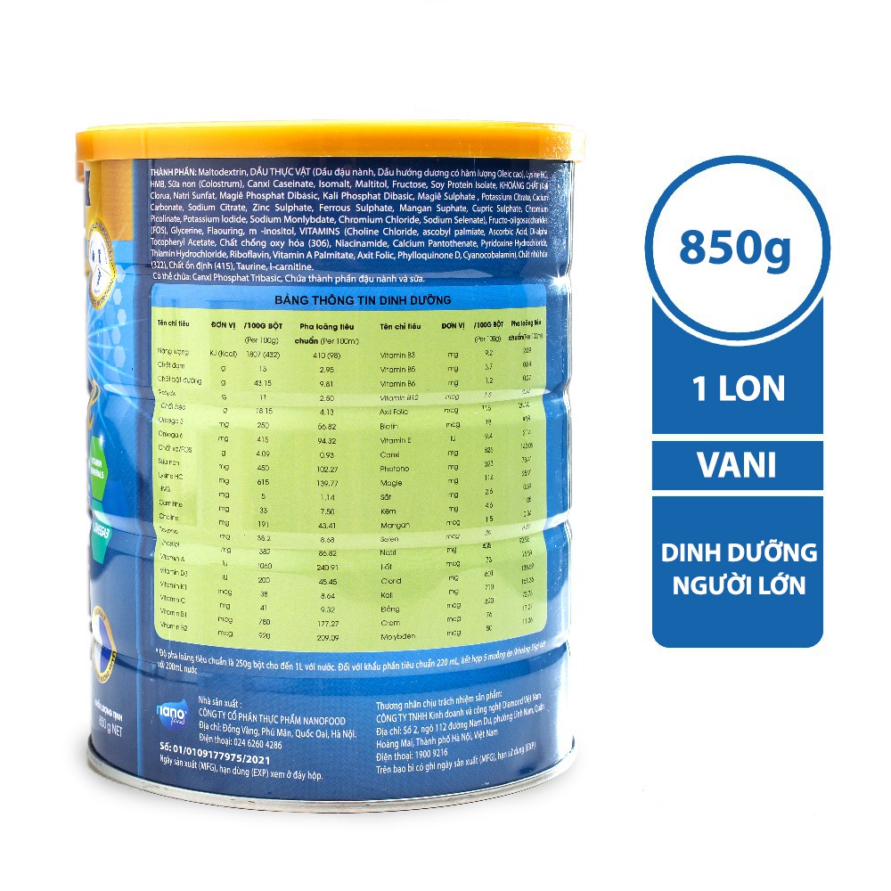 Sữa non DiaSure chính hãng lon 850g (Mua 4 tặng 2 hộp 450G) - Cung cấp dinh dưỡng toàn diện cho người bị tiểu đường