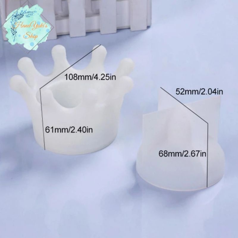 [ Resin, Jesmonite] Khuôn hộp đựng hình vương miện - Crown Shape Mold - sử dụng trong thủ công sáng tạo, handmade