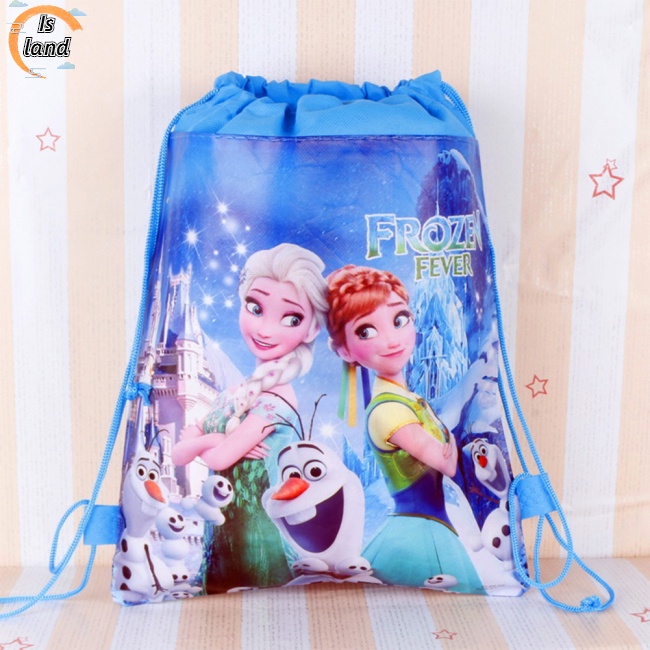 Balo dây rút vải không dệt in hình Frozen cho bé