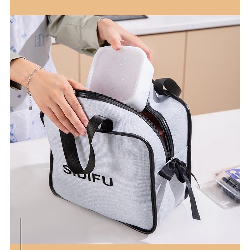 Túi Đựng Hộp Cơm Trưa Xách Tay Cỡ Nhỏ Tiện Dụng Mang Đi Du Lịch