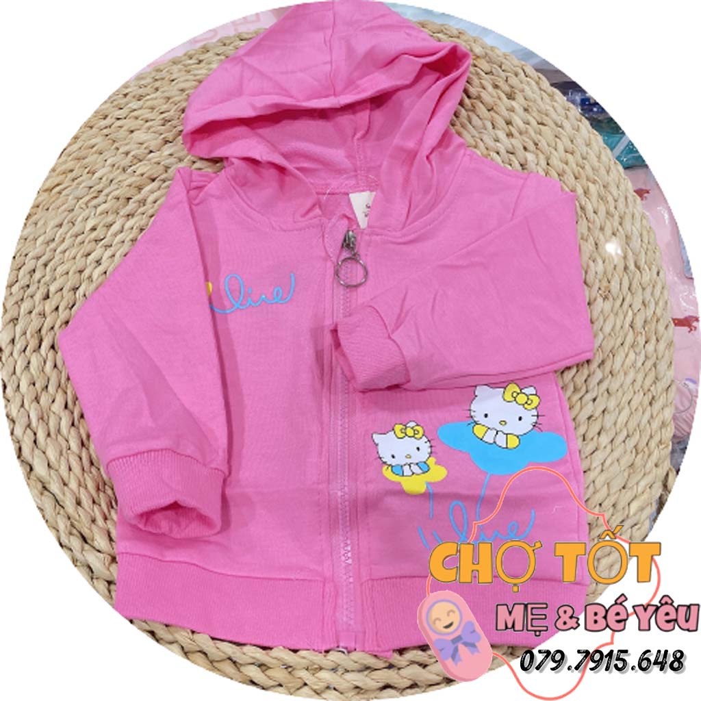 Áo Khoác Cotton Bé Trai Bé Gái, Áo Khoác Sơ Sinh Có Nón Vải Mềm Mịn Mát Che Nắng (3-12kg)