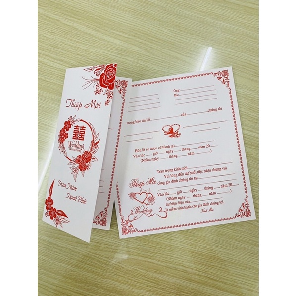 Thiệp cưới viết tay (10 bộ) dành co khách thiếu thiệp. Giao mẫu ngẫu nhiên
