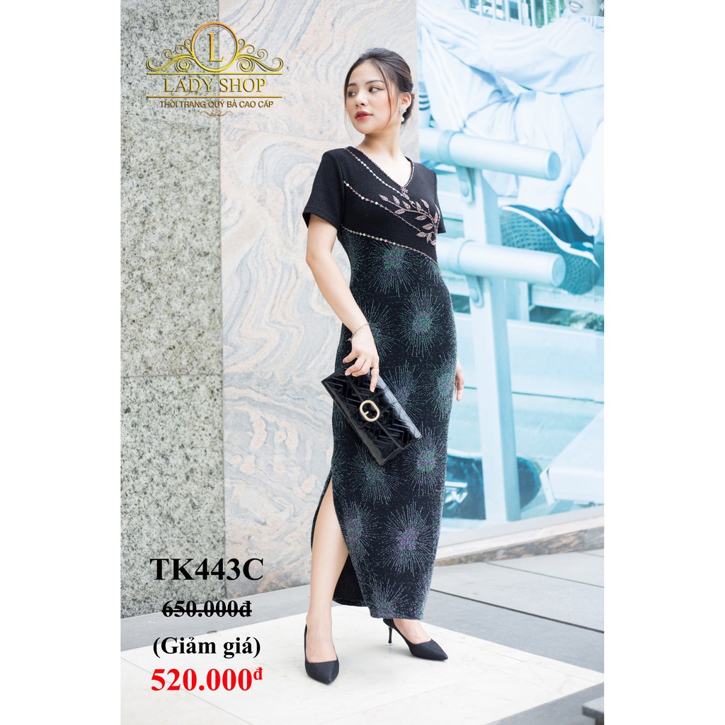 Đầm trung niên đính đá cao cấp Ladyshop Đầm nhũ đính đá TK443