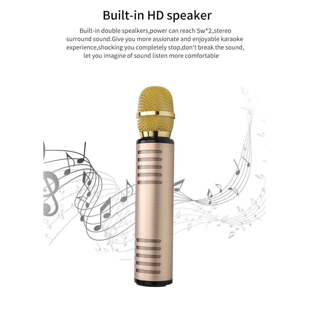 Micro bluetooth K6 Hát Karaoke Ghi Âm Giọng Hát