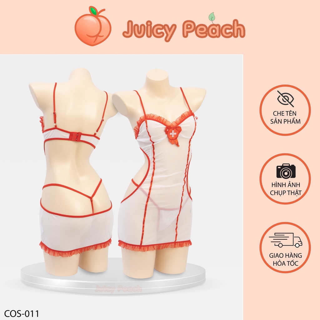 COS011 Trang Phục Gợi Cảm Y Tá Sexy Cosplay Ero - Juicy Peach