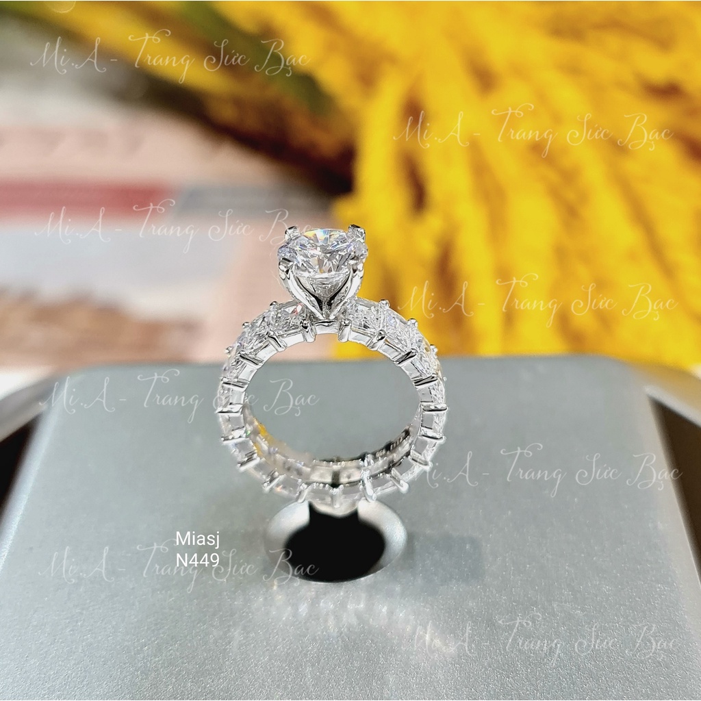 Nhẫn nữ bạc Ý S925 MiASJ đính full đá xoàng sang trọng cao cấp N449