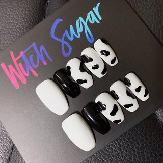 set móng bò sữa dài 24 móng kèm keo