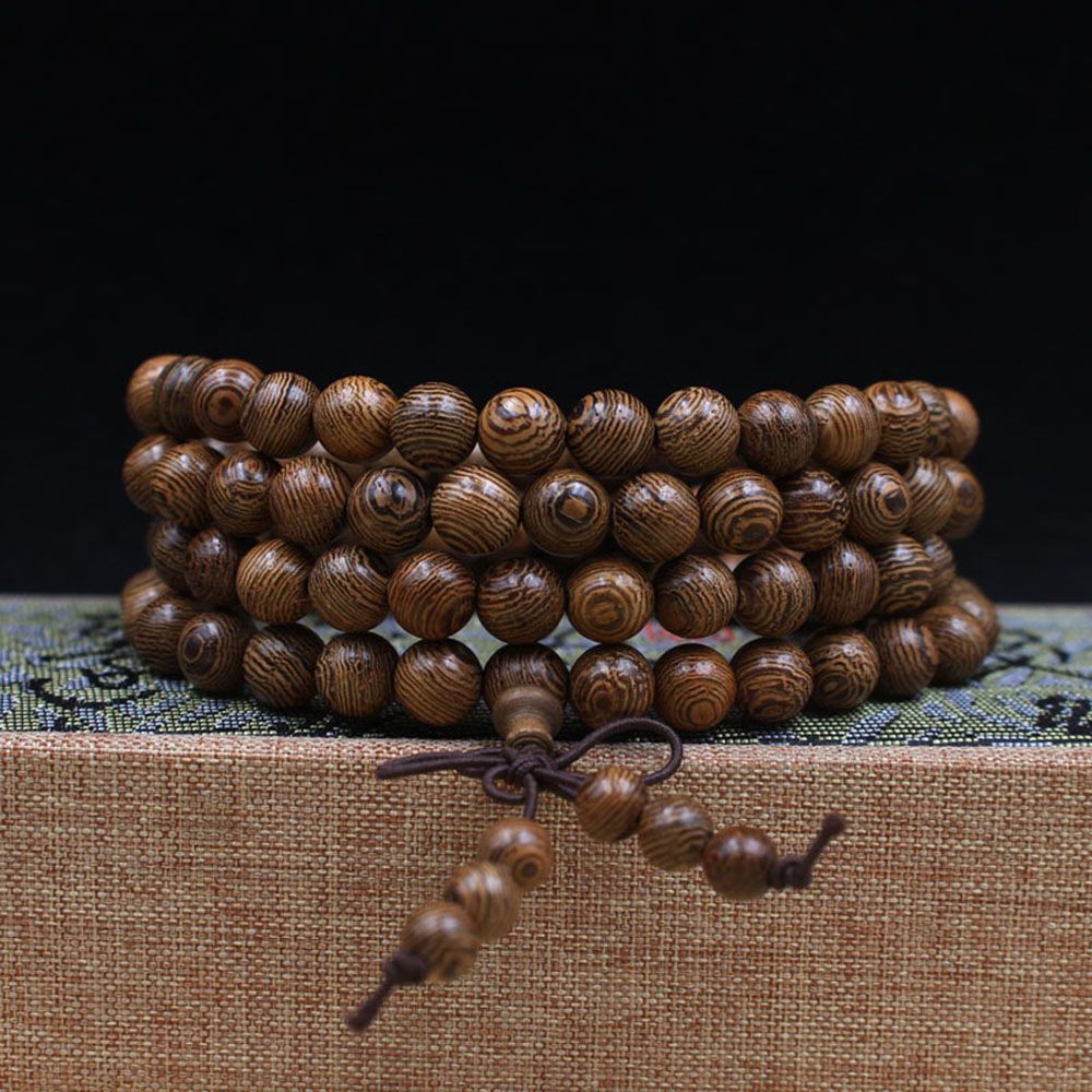 Vòng tay chuỗi hạt gỗ phong cách Phật giáo độc đáo