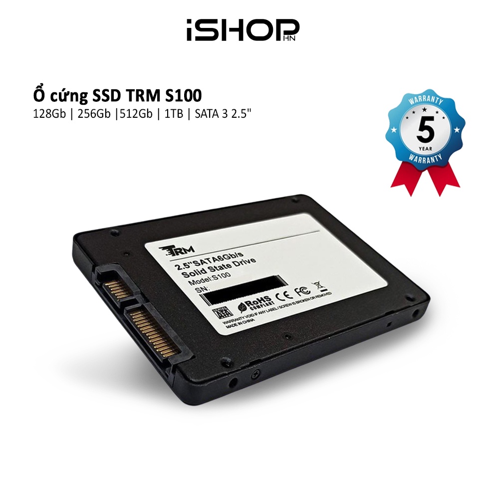 Ổ cứng SSD TRM S100 dung lượng 128GB/256GB/512GB/1TB SATA 3 2.5" | Bảo hành 60 tháng