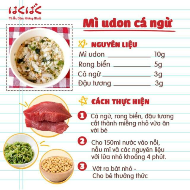 Mì somen / udon / mì ý tách muối cho bé từ 5m+ (100g)