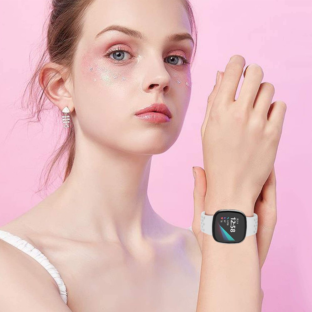 Silicone Dây Đeo Thay Thế Chất Liệu Silicon Thoáng Khí Chống Thấm Nước Cho Fitbit Versa 3 / Fitbit Sense