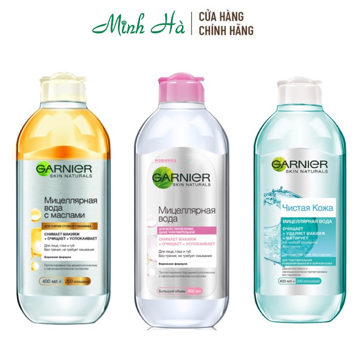 Nước tẩy trang Garnier Micellar Cleansing Water 400ml bản Nga