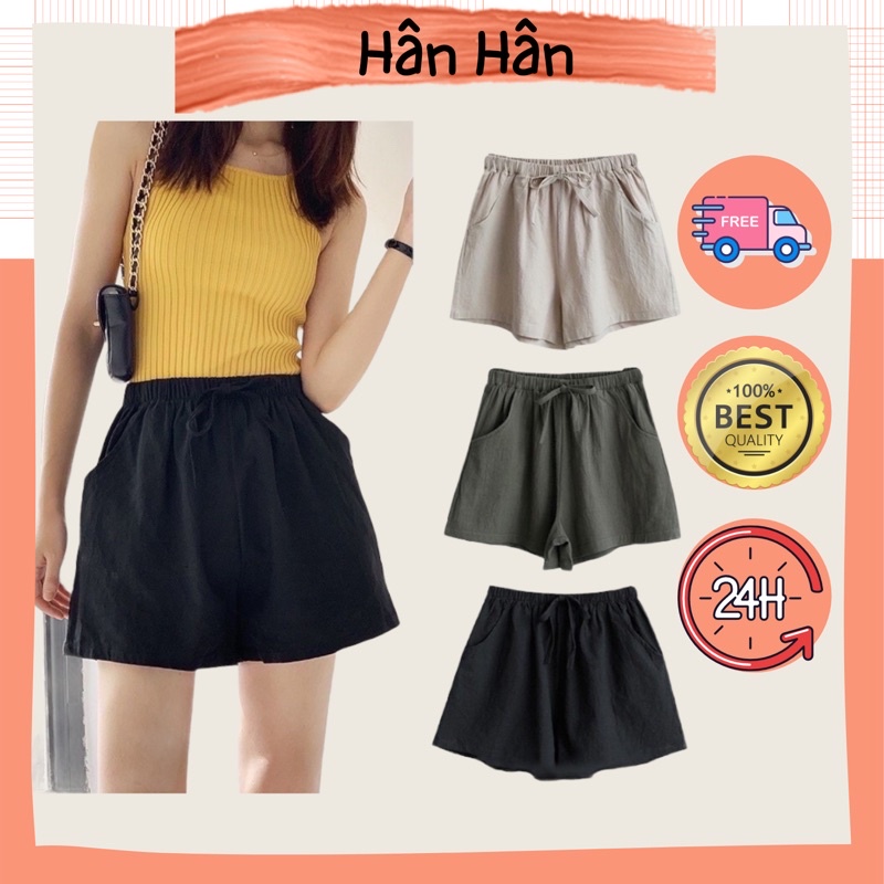 Quần short đùi đũi thắt nơ hàng đẹp thoáng mát