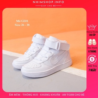 Giày thể thao cho bé trai và bé gái GE01 màu trắng sneaker cá tính