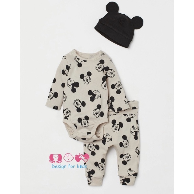 (Link 2) (Size 0-4 tuổi) Bodysuit HM mỏng, bộ body chip dài tay vải ORGANIC COTTON mềm mát hàng xuất dư chuẩn cho bé