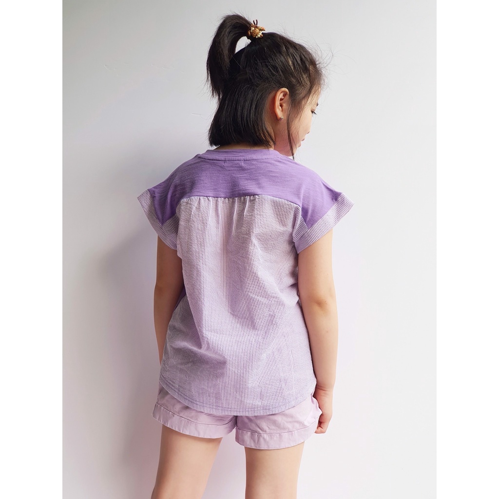 Áo thun Toto Heros cotton phối vải xanh/tím BG