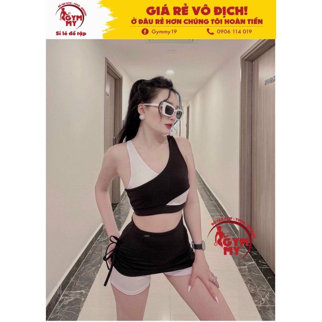 Set Đùi Chân Váy Phối Màu Thể Thao ⚡️ HÀNG XUẤT KHẨU ⚡️ Tập Gym - Yoga - Aerobic