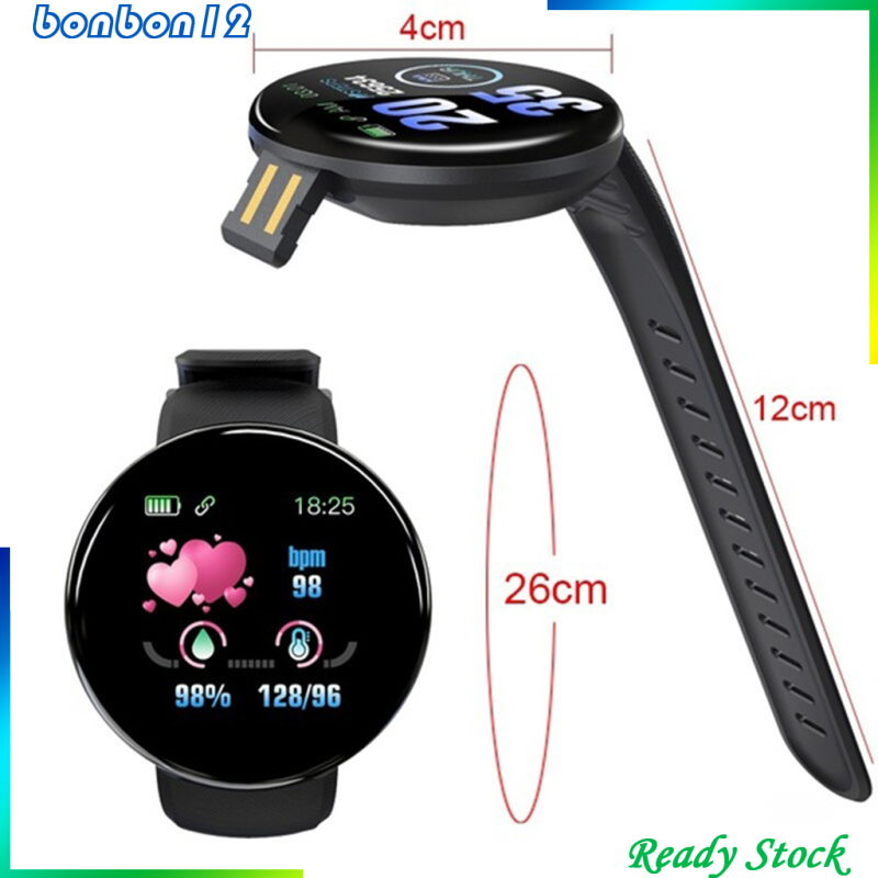 [Home Appliances]2xD18 Bluetooth Smart Watchband Fitness Sport Tracker Waterproof Unisex Blue